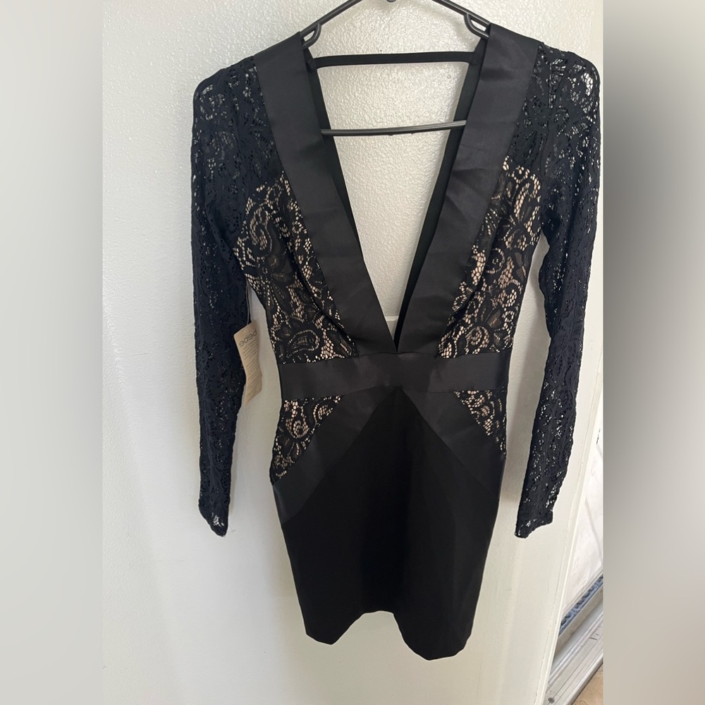 bebe Black Lace Mini Dress